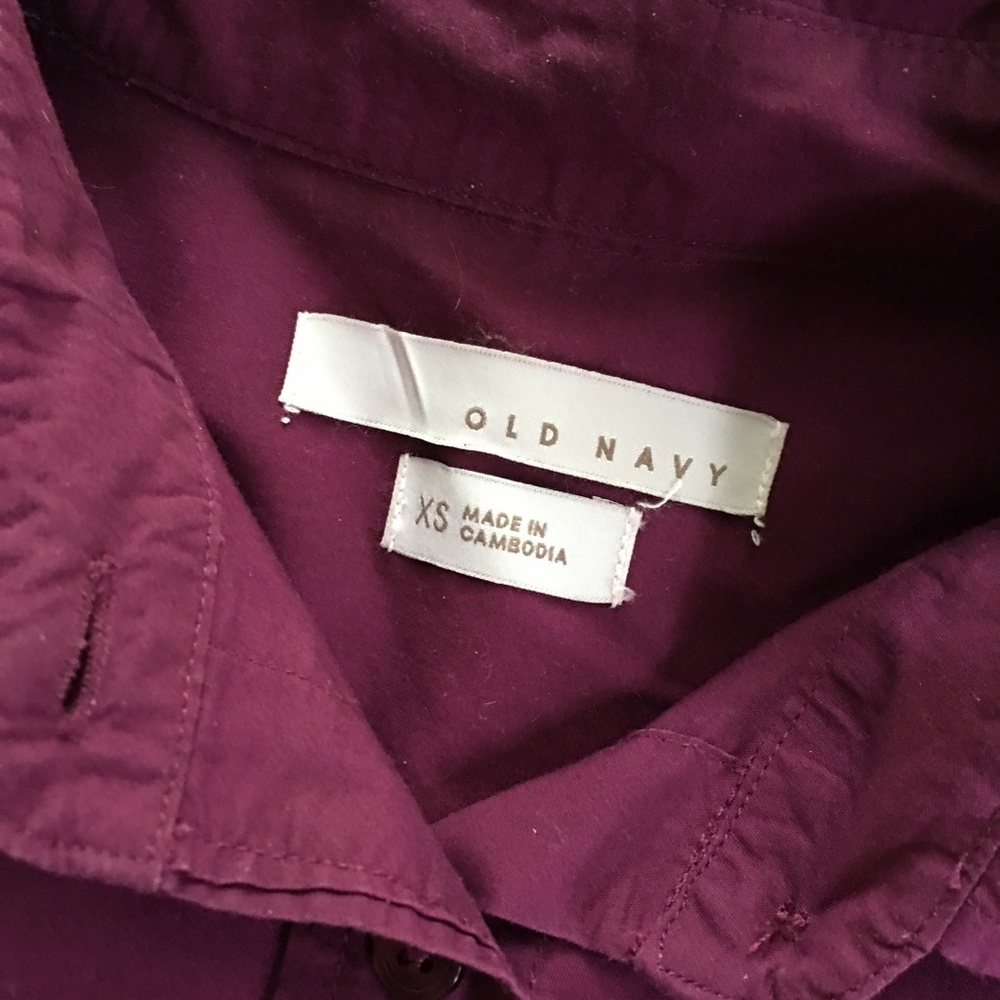 Burgundy Button Down Old Navy - Picture 3 of 3